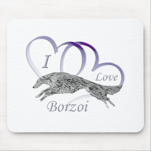 I Love Borzoi Mouse Pad