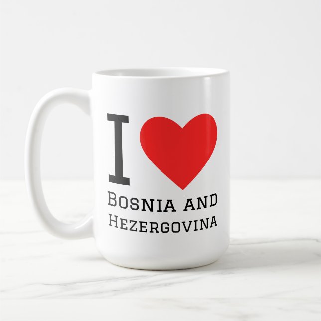 I love Bosnia and hezergovina square sticker Coffee Mug (Left)