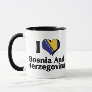 I Love Bosnia & Herzegovina Flag Mug