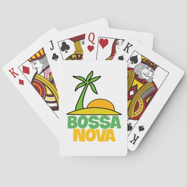 I love Bossa Nova gift for brazillian music lovers Playing Cards (Back)