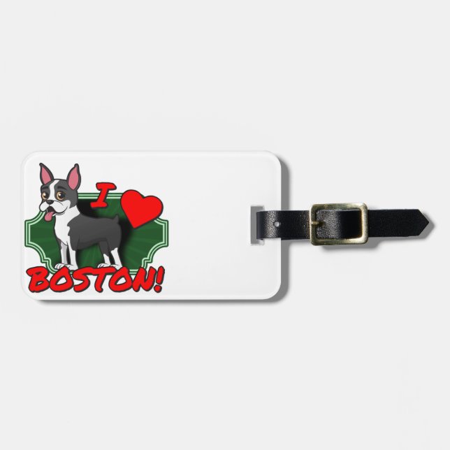 I Love Boston Luggage Tag (Front Horizontal)