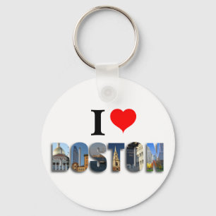 I Love Boston Massachusetts Travel City Photos Key Ring