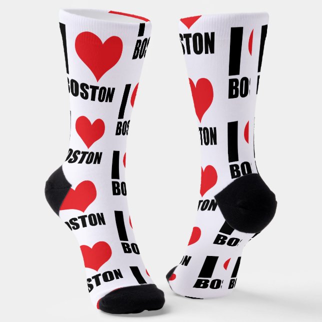 I love Boston Socks (Angled)