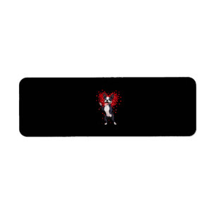 I Love Boston Terrier Funny Heart Valentine Gift Return Address Label