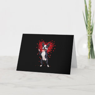 I Love Boston Terrier Funny Heart Valentine Gift Thank You Card