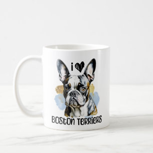 I Love Boston Terriers Personalised Coffee Mug