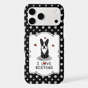 I Love Bostons Boston Terriers (black & white)
