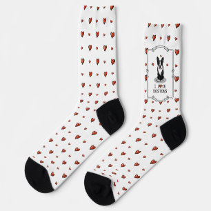I Love Bostons Boston Terriers (black & white) Socks