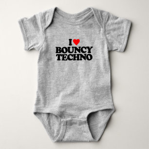 I LOVE BOUNCY TECHNO BABY BODYSUIT