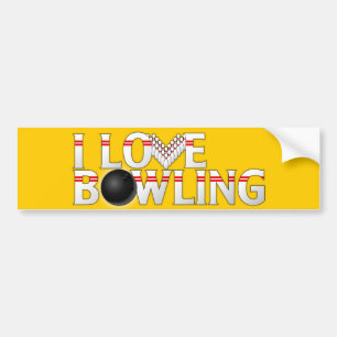 I Love Bowling Bumper Sticker