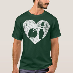 I Love Bowling , Funny Cute Bowler Heart Gift T-Shirt