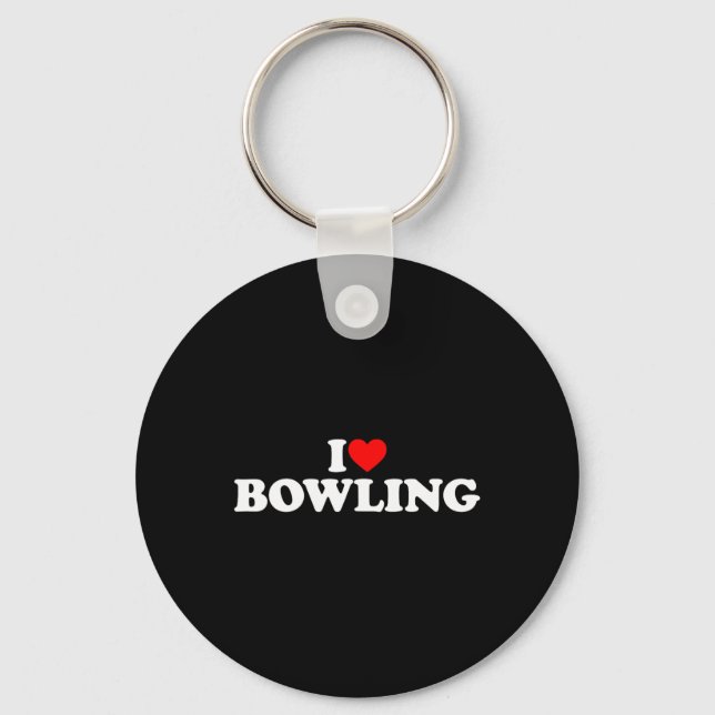 I Love Bowling  Key Ring (Front)