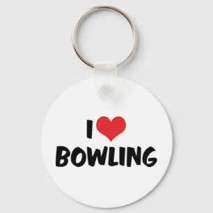 I Love Bowling Keychain