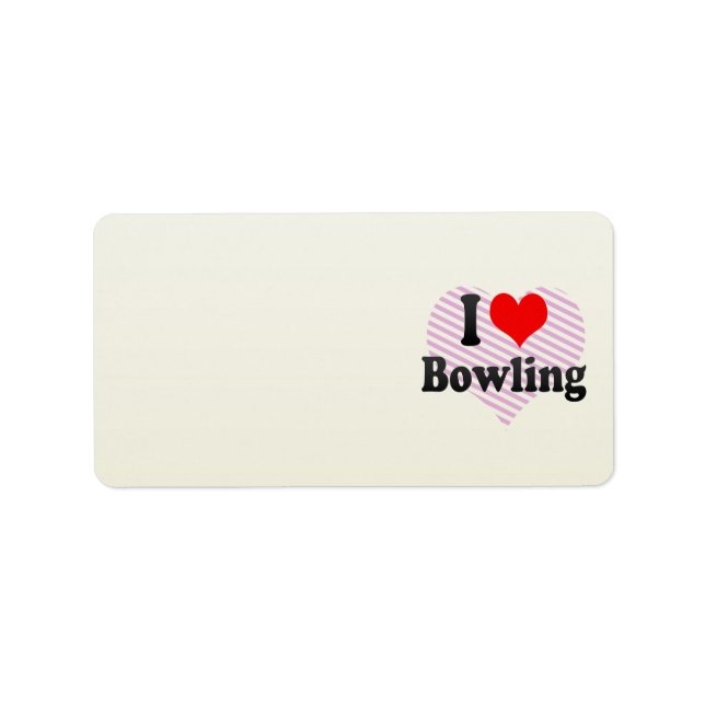 I love Bowling Label (Front)