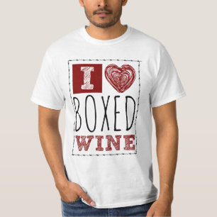 I Love Boxed Wine Barbed Wire Heart T-Shirt
