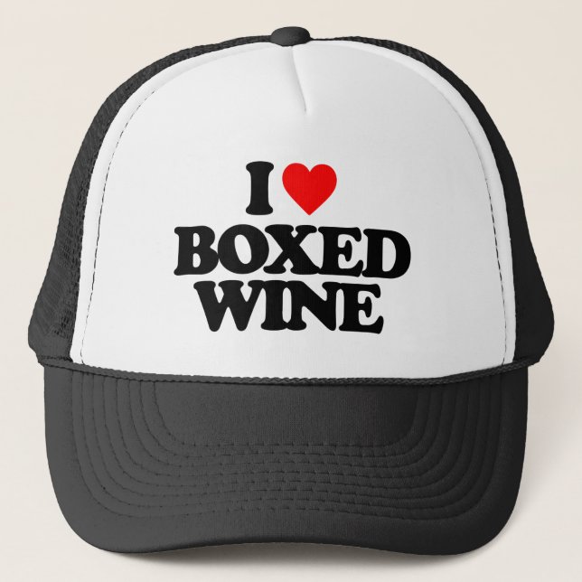 I LOVE BOXED WINE TRUCKER HAT (Front)