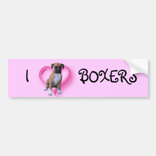 I love boxer bumper sticker (Front)