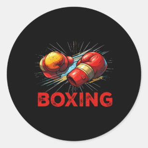 I Love Boxing Gloves Fighting Sport Martial Arts K Classic Round Sticker