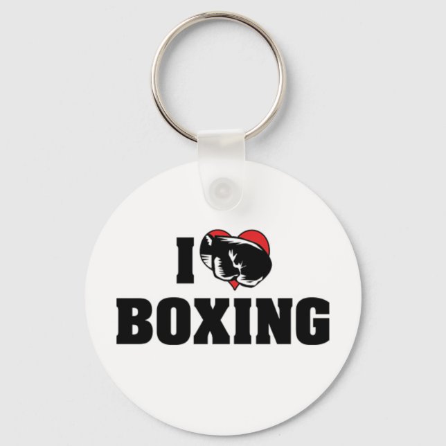 I Love Boxing Keychain (Front)