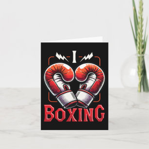 I Love Boxing Red Boxing Gloves Heartshape Love Bo Card