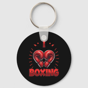 I Love Boxing Red Boxing Gloves Heartshape Love Bo Key Ring