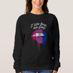 I Love Boys and Girls Bisexual LGBTQ Bi Pride Gay Sweatshirt
