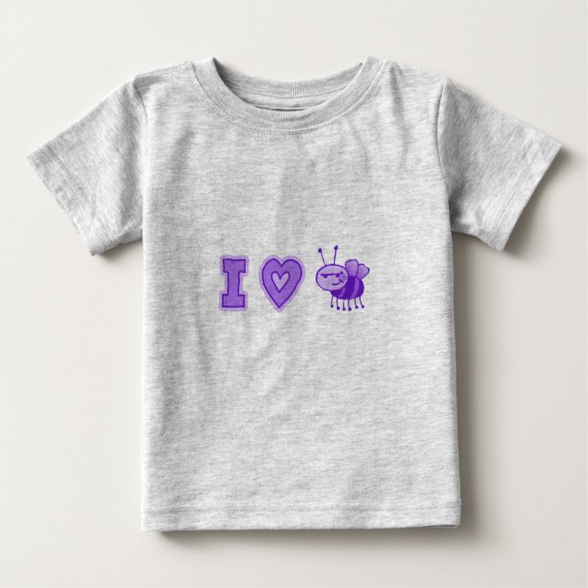 "I Love Boys" Baby Creeper in Nat'l /Purple (Front)