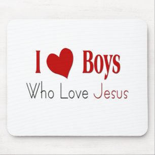 I Love Boys Mouse Pad