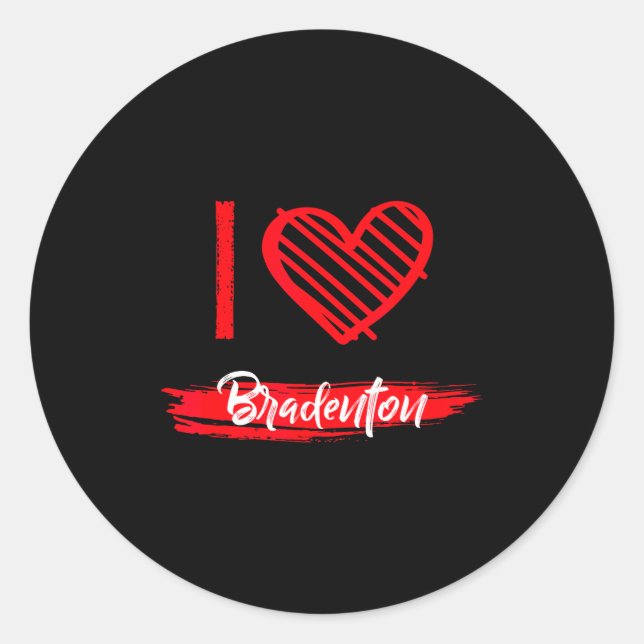I Love Bradenton I Heart Bradenton  Classic Round Sticker (Front)