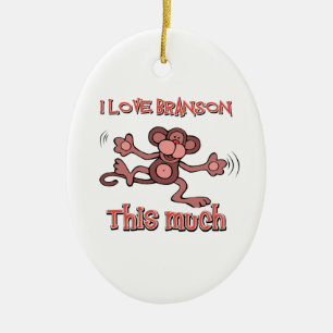 I love BRANSON this much Ceramic Tree Decoration