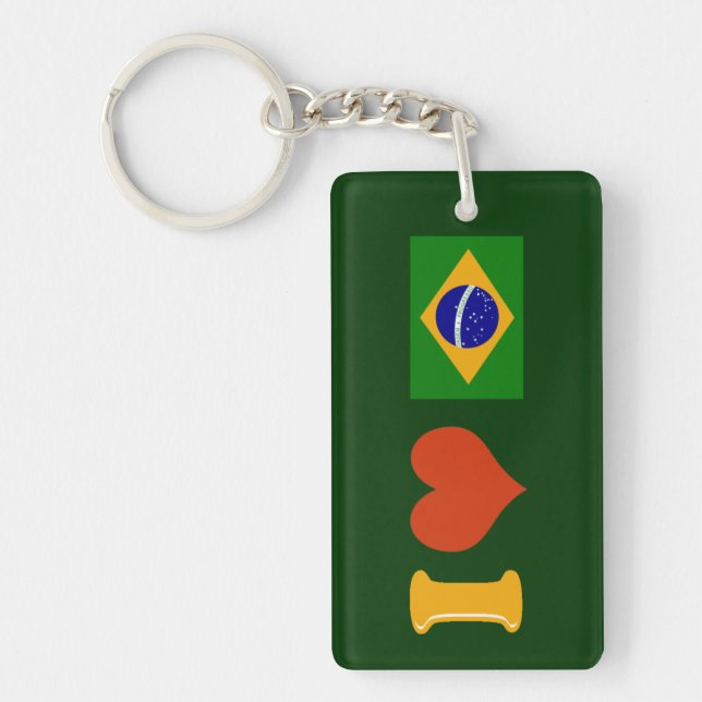I Love Brasil Key Ring (Front)