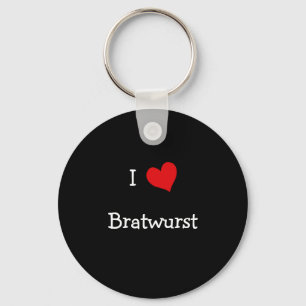 I Love Bratwurst Key Ring