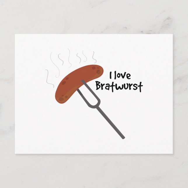 I Love Bratwurst Postcard (Front)