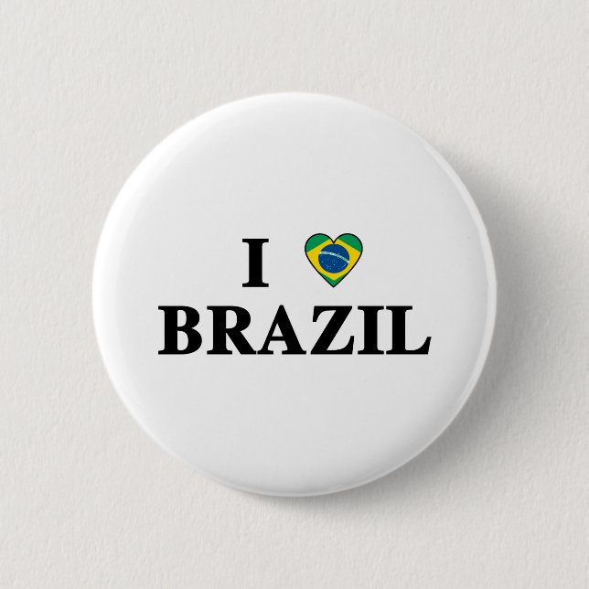 I Love Brazil 6 Cm Round Badge (Front)