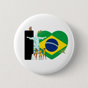 I LOVE BRAZIL - For real Brazilians! 6 Cm Round Badge