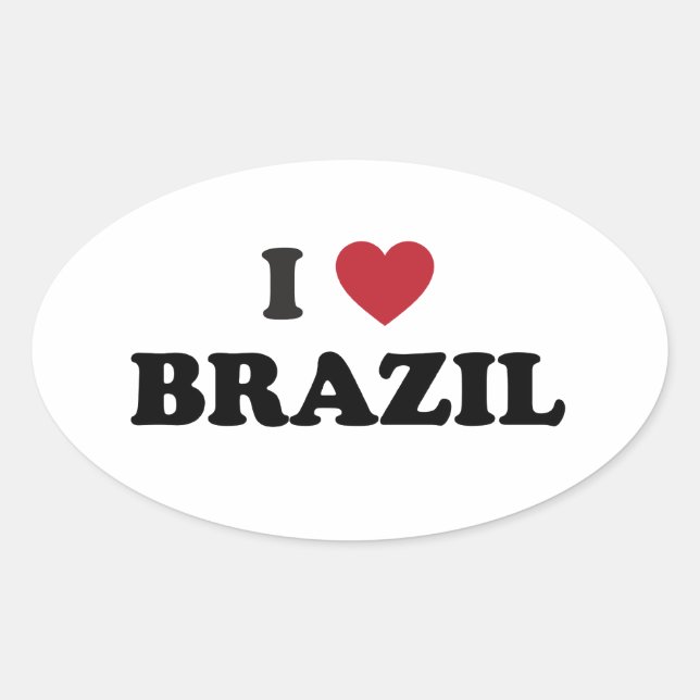 I Love Brazil Oval Sticker (Front)