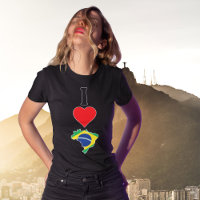 I Love Brazil Vertical I Heart Brazilian Flag Map