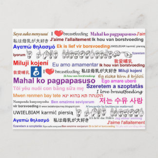 I love Breastfeeding Multi Language Postcard