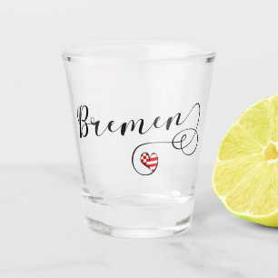 I Love Bremen, Bremen Flag, Germany Shot Glass