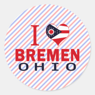 I love Bremen, Ohio Classic Round Sticker