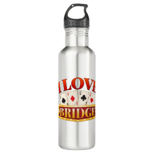 I Love Bridge Card Game Player 710 Ml Water Bottle