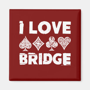 I Love Bridge Card Game Player Magnet