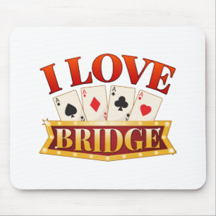 I Love Bridge Card Game Player Mouse Pad