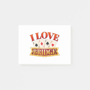 I Love Bridge Card Game Player Post-it Notes