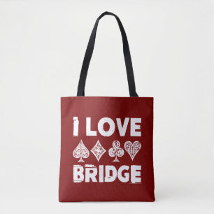 I Love Bridge Card Game Player Tote Bag