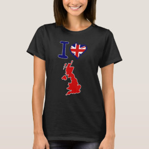 I love Britain British flag in the shape of a hear T-Shirt