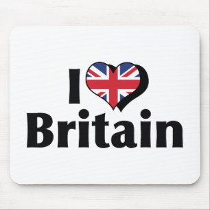 I Love Britain Flag Mouse Pad