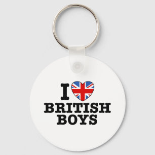 I Love British Boys Key Ring