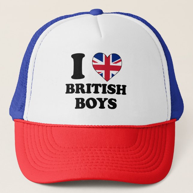 I love British Boys Trucker Hat (Front)