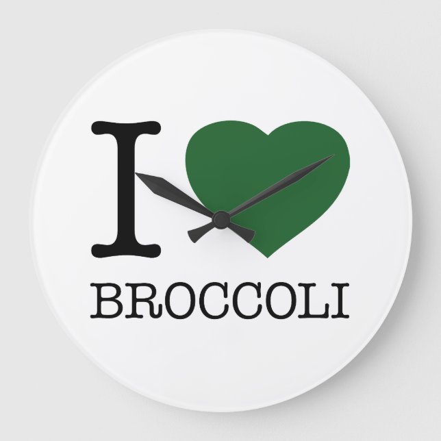 I LOVE BROCCOLI LARGE CLOCK (Front)